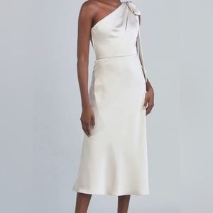 Beautiful ivory satin midi dress